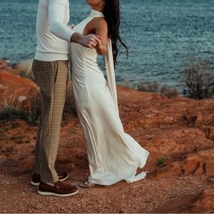 Zara satin halter dress